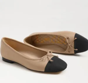 Sam Edelman Flats | The Cap-Toe Ballet in Beige Black