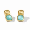 Julie Vos Accessories | Earrings | The Catalina Crystal Earring in Iridescent Bahamian Blue