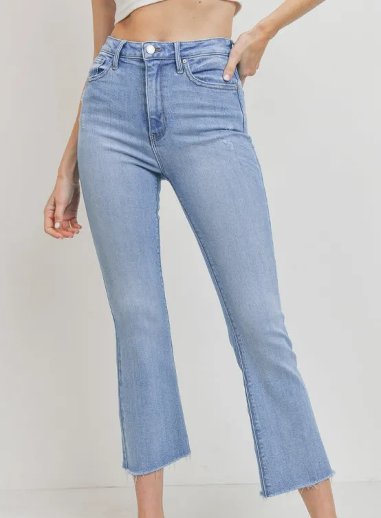 just black Jeans | The Crop Flare in Light Denim