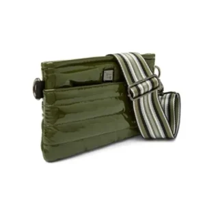 Think Royln Cross-Bodies | The Crossbody Bum Bag in Olive Patent
