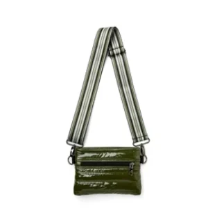 Think Royln Cross-Bodies | The Crossbody Bum Bag in Olive Patent