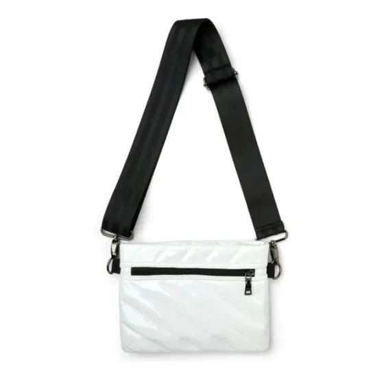 Think Royln Cross-Bodies | The Diagonal Bum Bag 2.0 Crossbody in White Patent