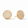 Julie Vos Accessories | Earrings | The Fleur-de-Lis Stud Earring in Gold CZ