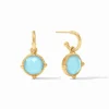 Julie Vos Accessories | Earrings | The Honeybee Hoop and Charm in Capri Blue