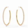 Julie Vos Accessories | Earrings | The Large Juliet Hoop in Gold Pearl