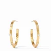 Julie Vos Accessories | Earrings | The Medium Crescent Stone Hoop in Gold CZ