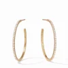 Julie Vos Accessories | Earrings | The Medium Windsor Hoop in Gold Crystal