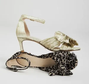 Pelle Moda Event Shoes | The Pleated Bow Sandal in