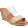 Andre Assous Espadrilles | The Raffia & Vinyl Band Mid Espadrille in Beige Clear