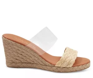 Andre Assous Espadrilles | The Raffia & Vinyl Band Mid Espadrille in Beige Clear