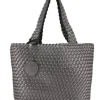 Ilse Jacobsen Totes | Accessories | The Reversible Woven Tote in Black & Gunmetal