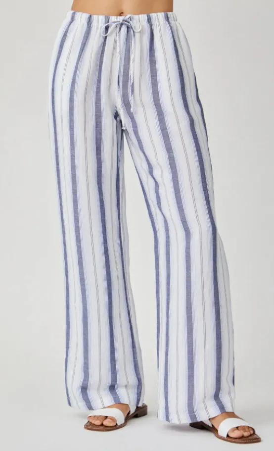 bella dahl Pants | The Stripe Wide Leg in White Blue