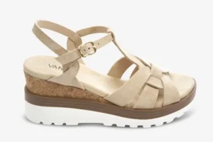Vaneli Sandals | The T-Strap Cork Wedge with Sport Bottom in